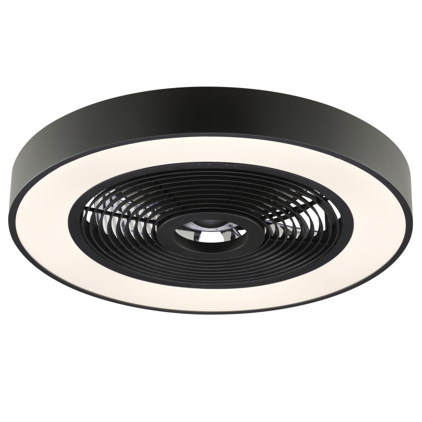 Brilliant - LED RGBW dimbaar plafondlamp met ventilator CATANIA LED/37W/230V 2700-6500K Ø 48,6 cm zwart + afstandsbediening