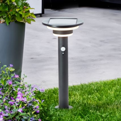 Brilliant - LED Solar lamp met sensor GARVINA LED/3W/3,7V 45 cm IP44 zwart