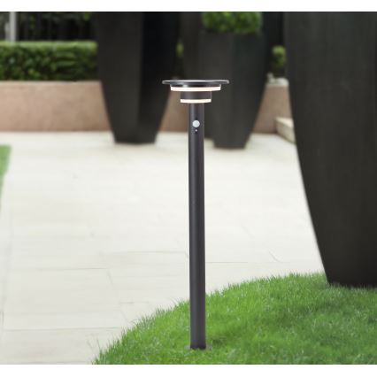 Brilliant - LED Solar lamp met sensor GARVINA LED/3W/3,7V 2000 mAh 85 cm IP44 zwart