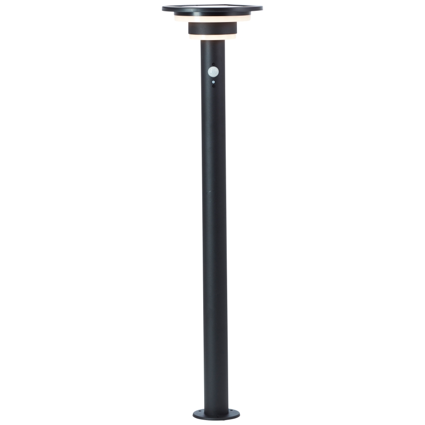 Brilliant - LED Solar lamp met sensor GARVINA LED/3W/3,7V 2000 mAh 85 cm IP44 zwart