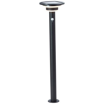 Brilliant - LED Solar lamp met sensor GARVINA LED/3W/3,7V 2000 mAh 85 cm IP44 zwart