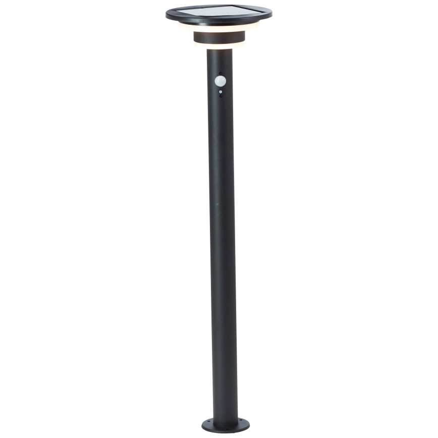 Brilliant - LED Solar lamp met sensor GARVINA LED/3W/3,7V 2000 mAh 85 cm IP44 zwart