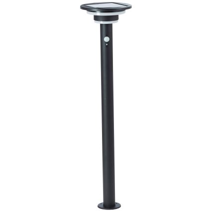 Brilliant - LED Solar lamp met sensor GARVINA LED/3W/3,7V 2000 mAh 85 cm IP44 zwart