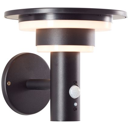 Brilliant - LED Solar wandlamp met sensor GARVINA LED/3W/3,7V IP44 zwart