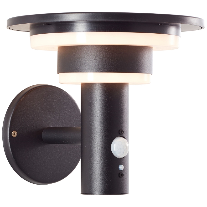 Brilliant - LED Solar wandlamp met sensor GARVINA LED/3W/3,7V IP44 zwart