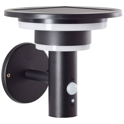 Brilliant - LED Solar wandlamp met sensor GARVINA LED/3W/3,7V IP44 zwart