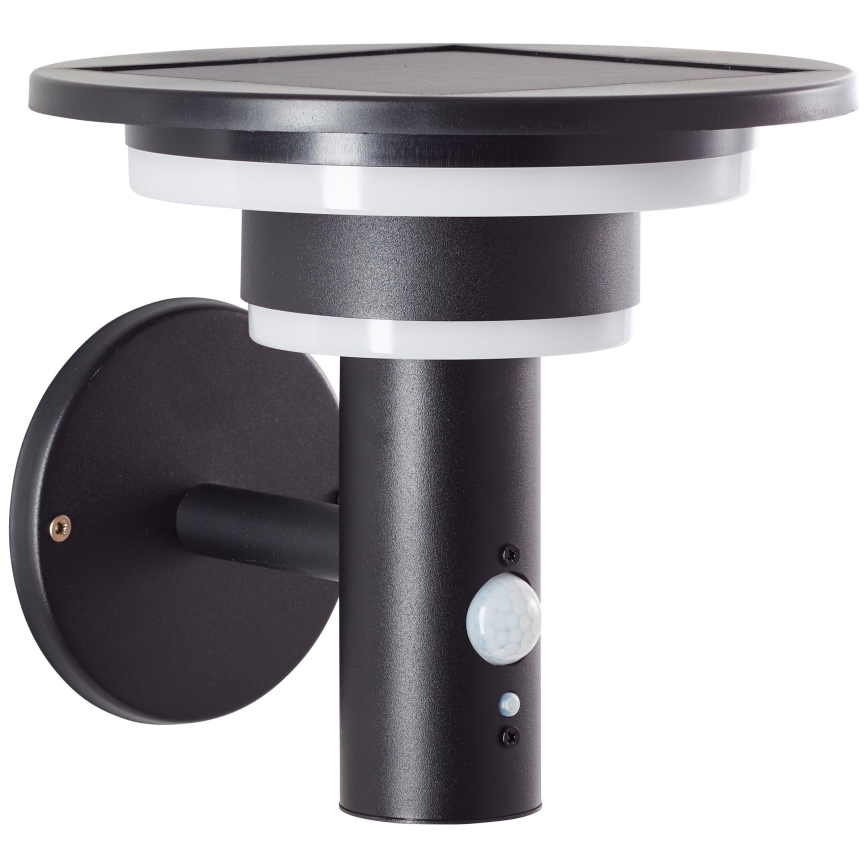 Brilliant - LED Solar wandlamp met sensor GARVINA LED/3W/3,7V IP44 zwart