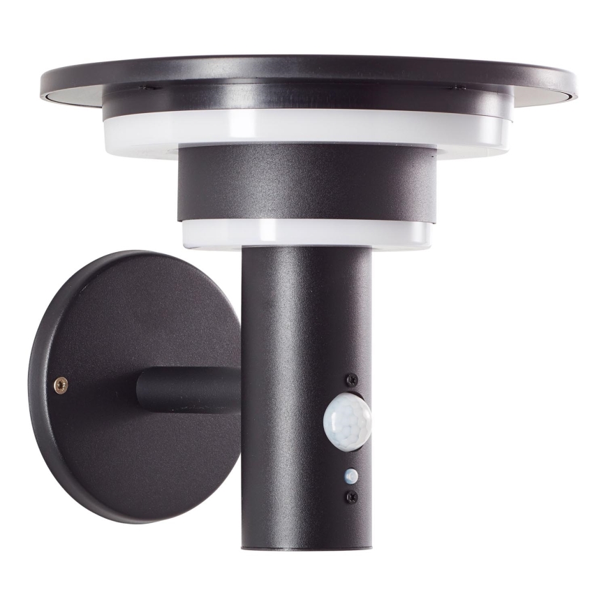Brilliant - LED Solar wandlamp met sensor GARVINA LED/3W/3,7V IP44 zwart