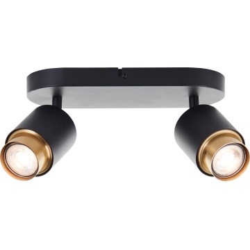 Brilliant - LED-spot COVELO 2x GU10/5W/230V zwart/goud