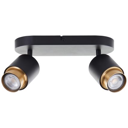 Brilliant - LED-spot COVELO 2x GU10/5W/230V zwart/goud
