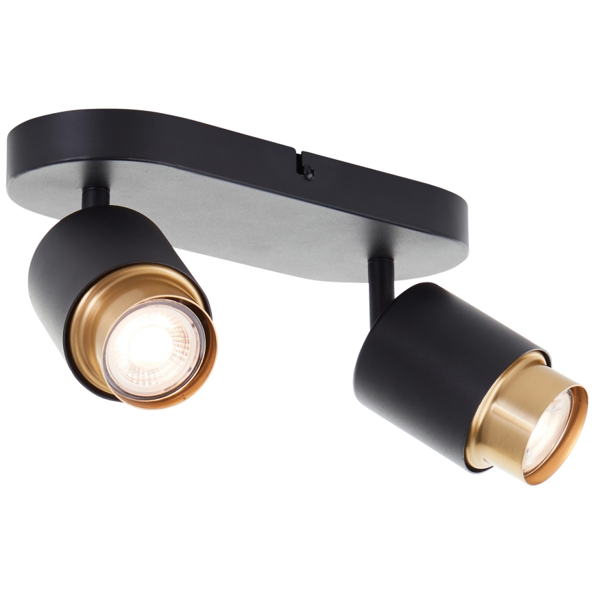 Brilliant - LED-spot COVELO 2x GU10/5W/230V zwart/goud