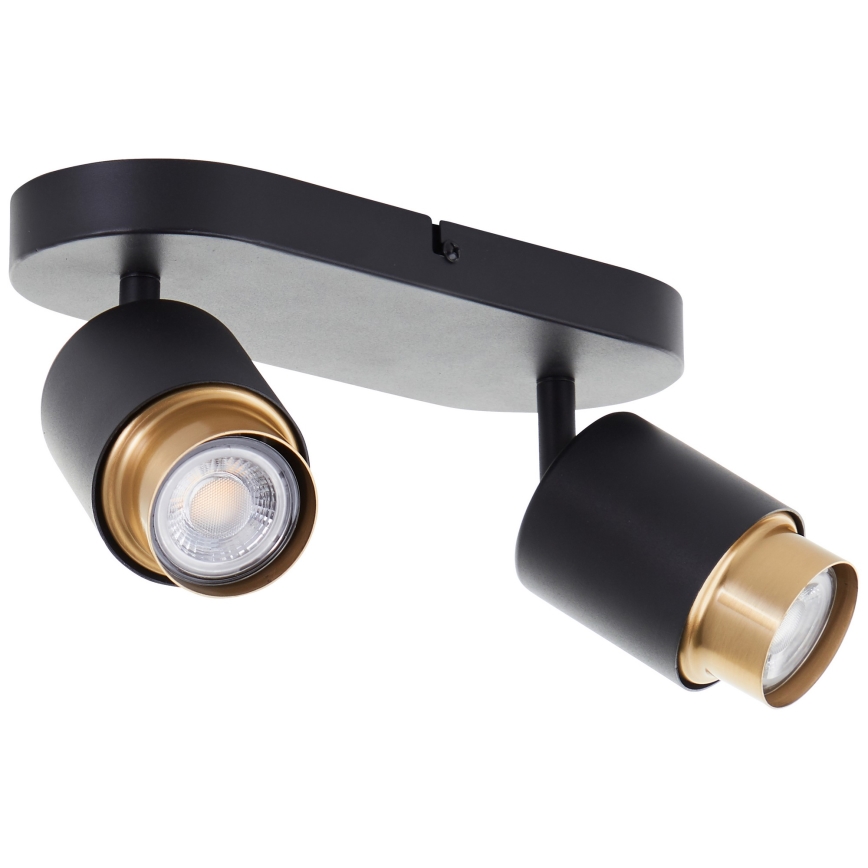 Brilliant - LED-spot COVELO 2x GU10/5W/230V zwart/goud
