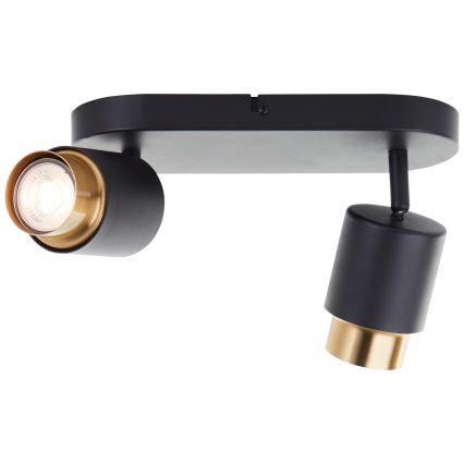 Brilliant - LED-spot COVELO 2x GU10/5W/230V zwart/goud