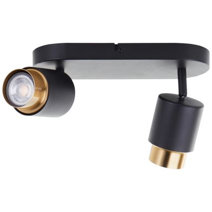 Brilliant - LED-spot COVELO 2x GU10/5W/230V zwart/goud