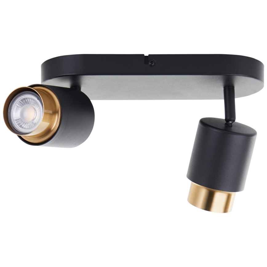 Brilliant - LED-spot COVELO 2x GU10/5W/230V zwart/goud