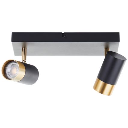 Brilliant - LED-spot COVELO 2x GU10/5W/230V zwart/goud