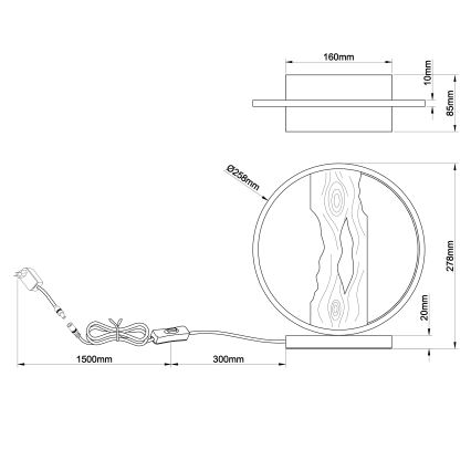Brilliant - LED Tafellamp CHAUMONT LED/7,5W/230V grenen - FSC gecertificeerd