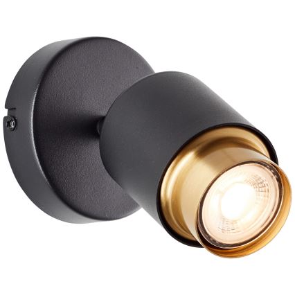 Brilliant - LED-wandspot COVELO 1xGU10/5W/230V zwart/goud