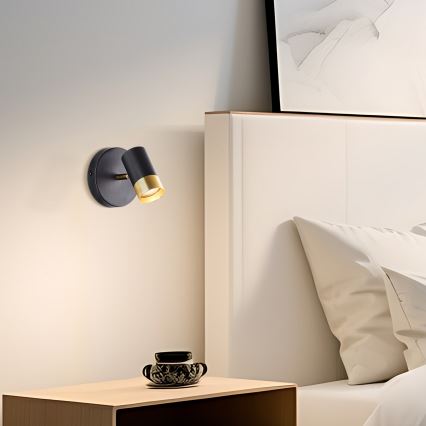 Brilliant - LED wandspot VIGOLO 1xGU10/5W/230V zwart/goud