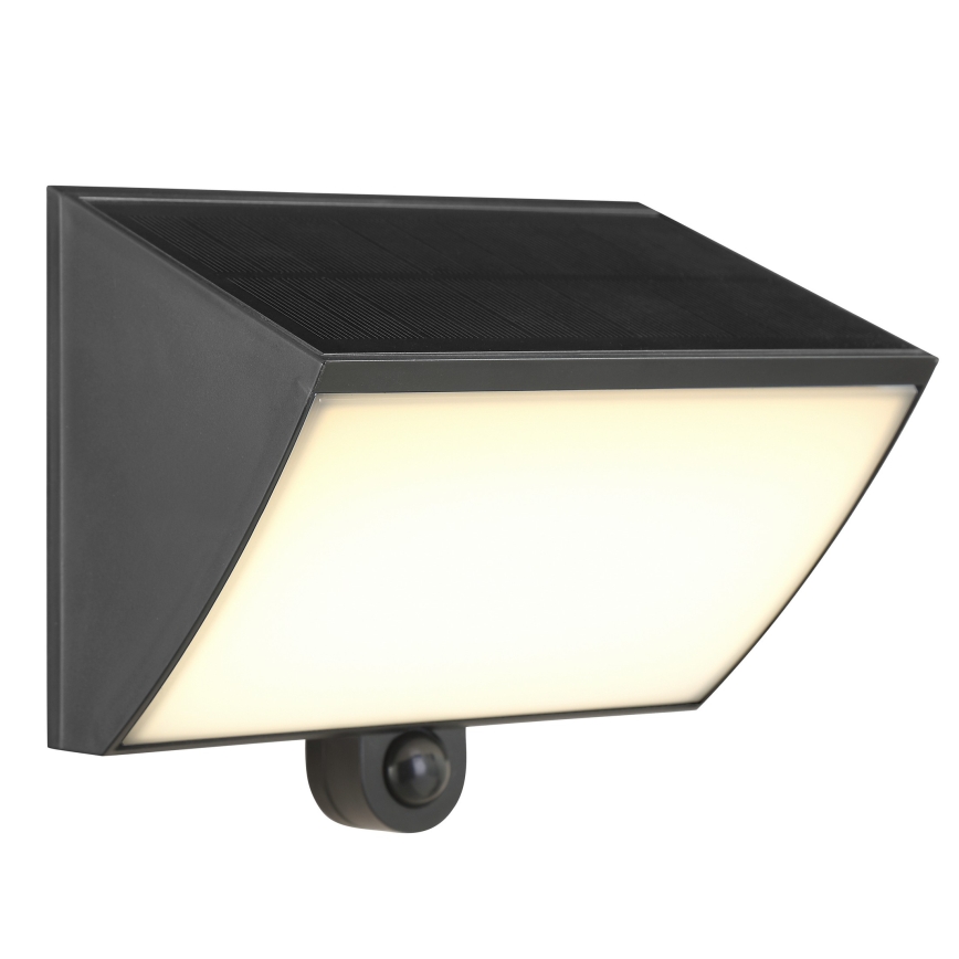 Brilliant - LED-zonne-wandlamp met sensor SIERRA LED/6W/3,7V 2700/4000/6500K 2000 mAh IP54 zwart