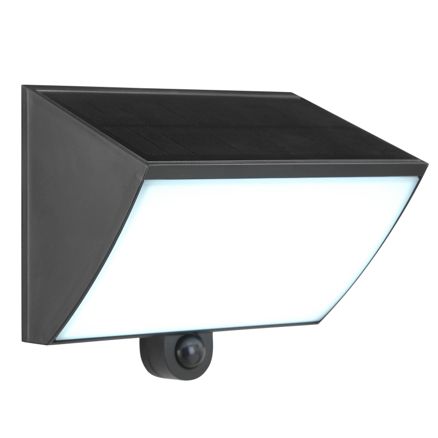 Brilliant - LED-zonne-wandlamp met sensor SIERRA LED/6W/3,7V 2700/4000/6500K 2000 mAh IP54 zwart
