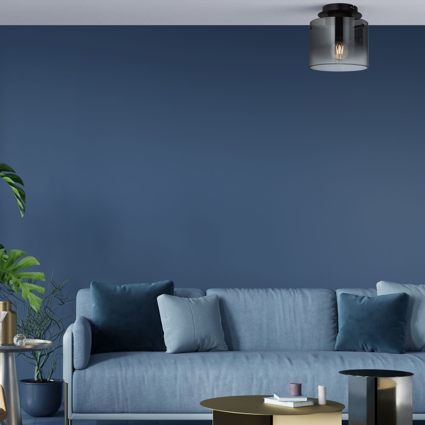 Brilliant - Plafondlamp BETH 1xE27/60W/230V diam. 20 cm zwart/rookglas