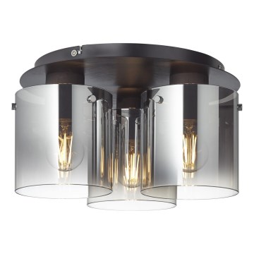 Brilliant - Plafondlamp BETH 3xE27/60W/230V zwart/rookkleurig