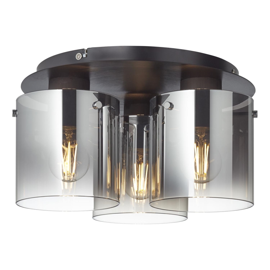 Brilliant - Plafondlamp BETH 3xE27/60W/230V zwart/rookkleurig