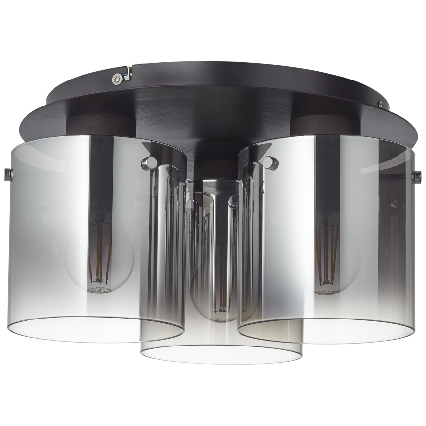 Brilliant - Plafondlamp BETH 3xE27/60W/230V zwart/rookkleurig