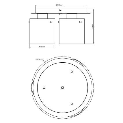 Brilliant - Plafondlamp BETH 3xE27/60W/230V Ø 37 cm zwart/rookglas