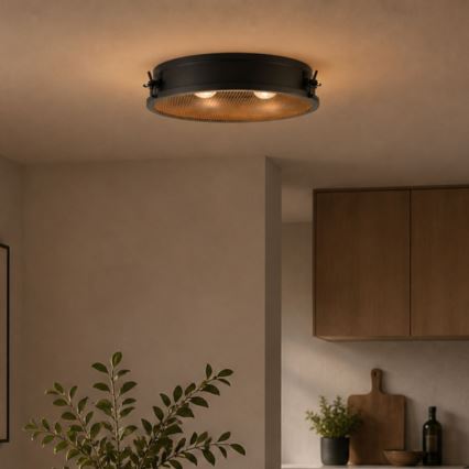 Brilliant - Plafondlamp ZOIS 2xE27/28W/230V Ø 42 cm zwart