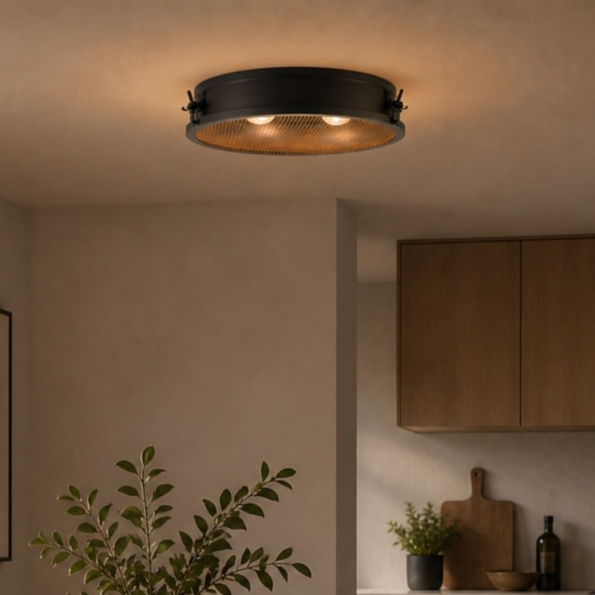 Brilliant - Plafondlamp ZOIS 2xE27/28W/230V Ø 42 cm zwart