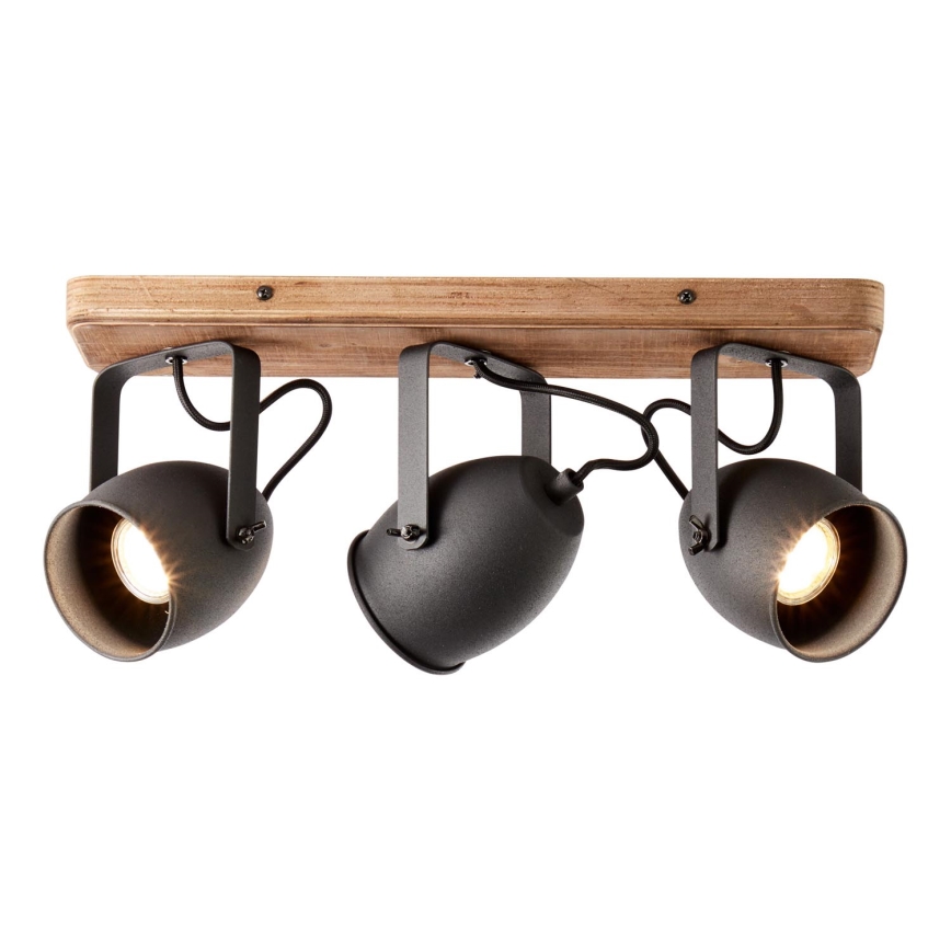 Brilliant - Plafondspot CROWTON 3xGU10/6W/230V grenen