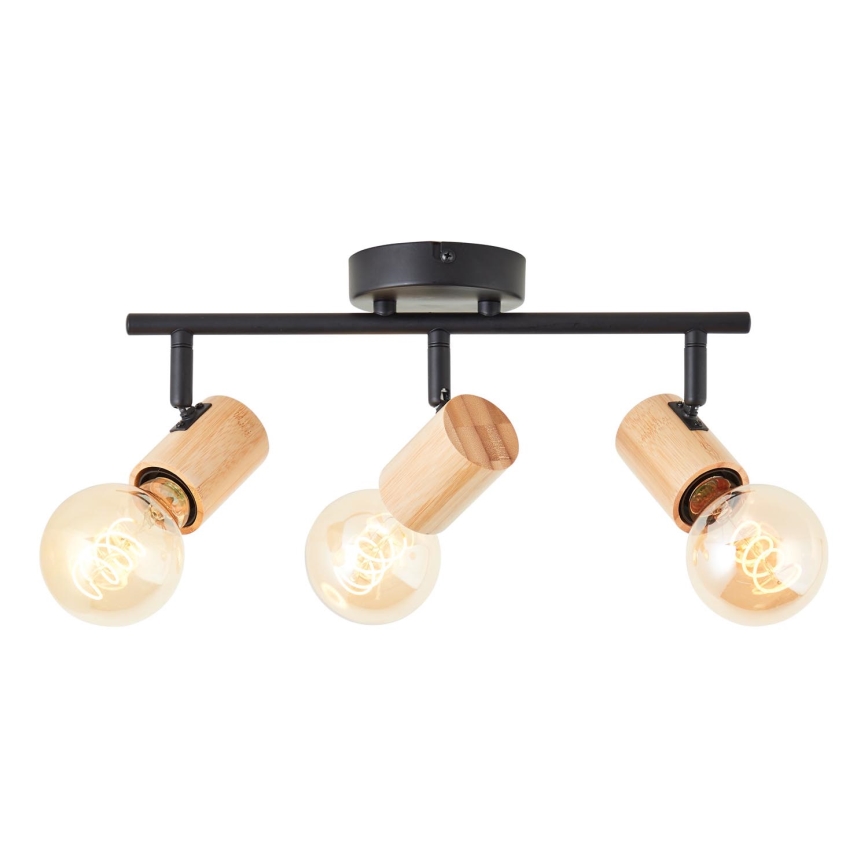Brilliant - Plafondspot KERRY 3xE27/40W/230V zwart/bamboe