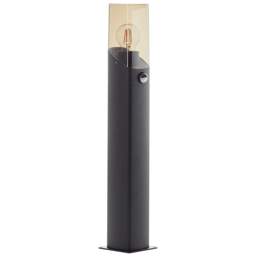Brilliant - Sensorlamp voor buiten MINOU 1xE27/10W/230V IP44 zwart/gerookt