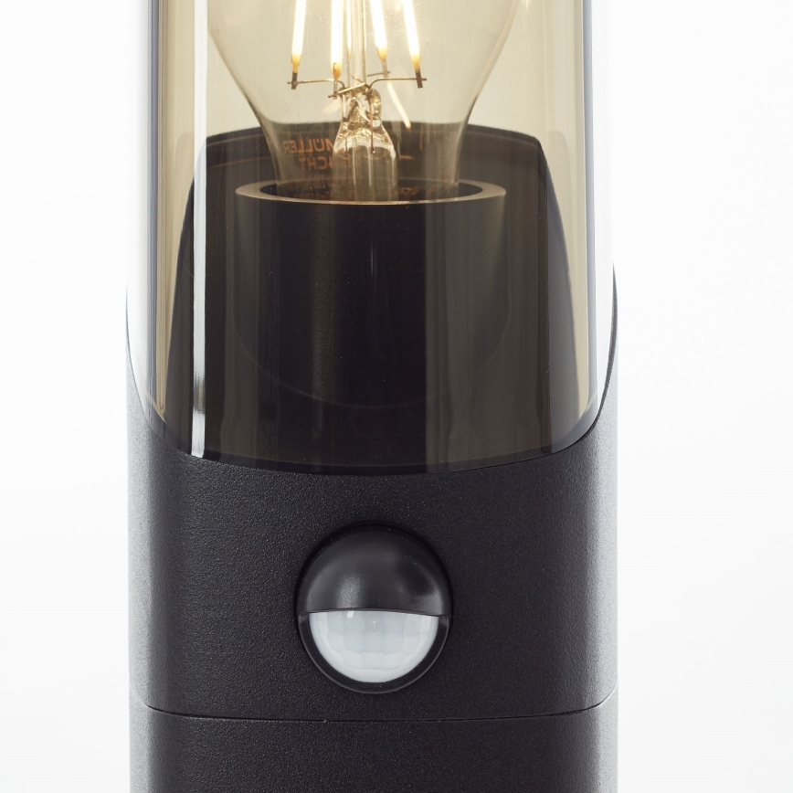 Brilliant - Sensorlamp voor buiten MINOU 1xE27/10W/230V IP44 zwart/gerookt