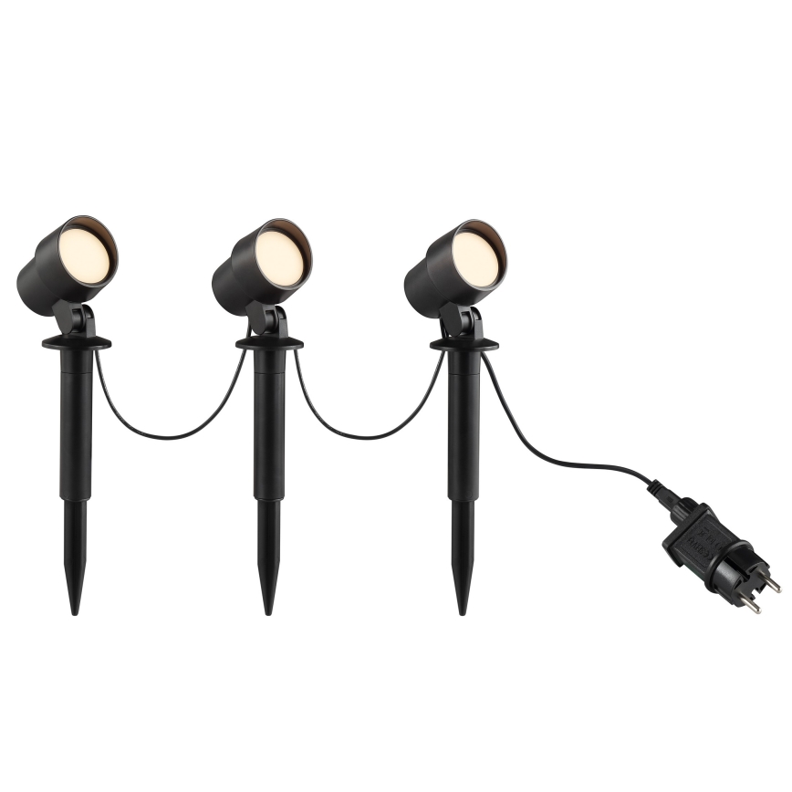 Brilliant - SET van 3 LED-buitenlampen KAMARA LED/8,5W/230V IP44 zwart