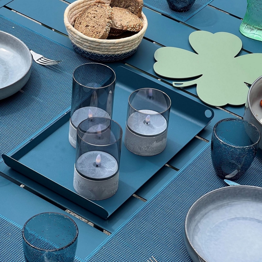 Brilliant - Set van 3 LED-kaarsen BOUGIE LED/2xAA IP44 grijs/rookkleurig