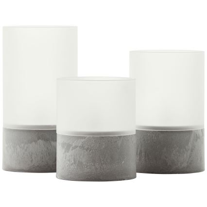 Brilliant - set van 3 LED-kaarsen BOUGIE LED/2xAA IP44 grijs/wit