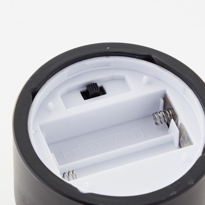 Brilliant - Set van 3 LED-kaarsen BOUGIE LED/2xAA IP44 zwart/rookkleurig