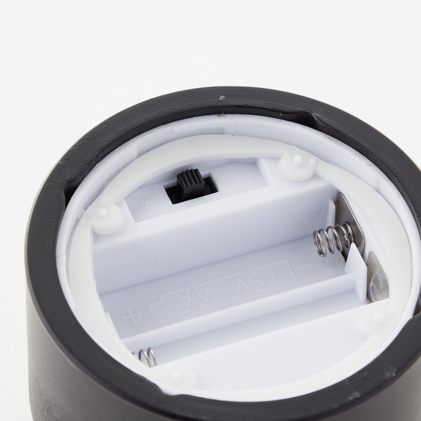 Brilliant - Set van 3 LED-kaarsen BOUGIE LED/2xAA IP44 zwart/rookkleurig