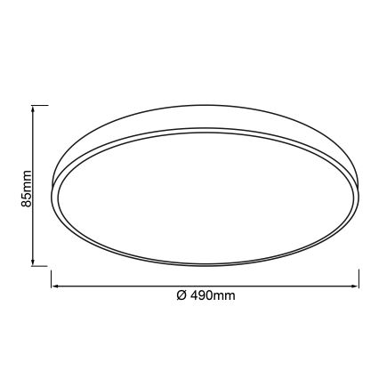 Brilliant - Dimbare plafondlamp SLIMLINE LED/60W/230V 3000-6500K Ø 49 cm zwart + afstandsbediening