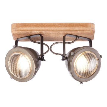 Brilliant - Spotlamp CARMEN WOOD 2x GU10/5W/230V eucalyptus