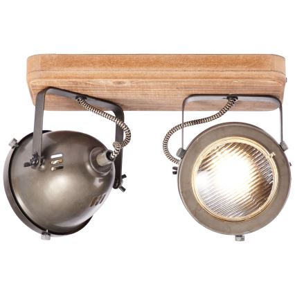 Brilliant - Spotlamp CARMEN WOOD 2x GU10/5W/230V eucalyptus