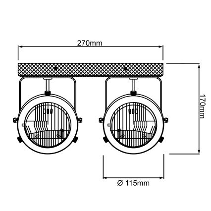 Brilliant - Spotlamp CARMEN WOOD 2x GU10/5W/230V eucalyptus