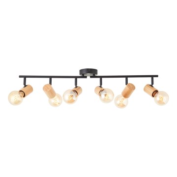 Brilliant - Spotlamp KERRY 6xE27/40W/230V zwart/bamboe