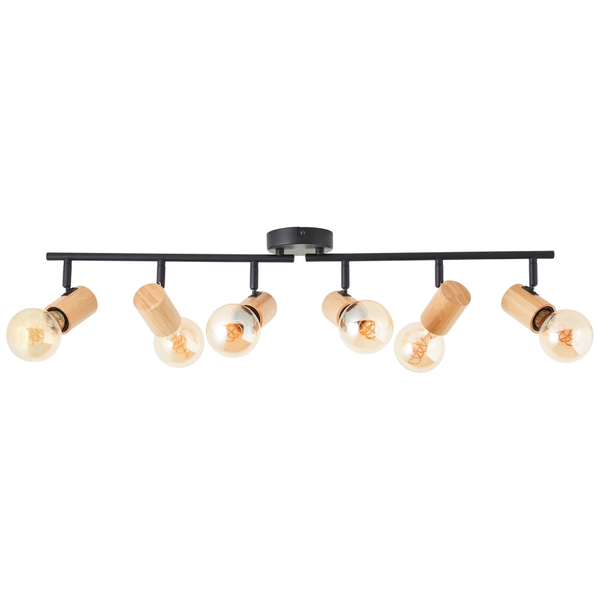 Brilliant - Spotlamp KERRY 6xE27/40W/230V zwart/bamboe