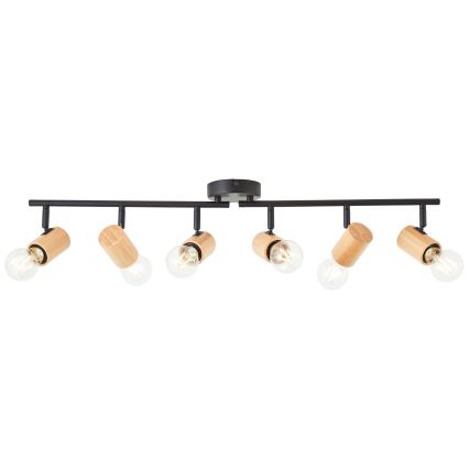 Brilliant - Spotlamp KERRY 6xE27/40W/230V zwart/bamboe