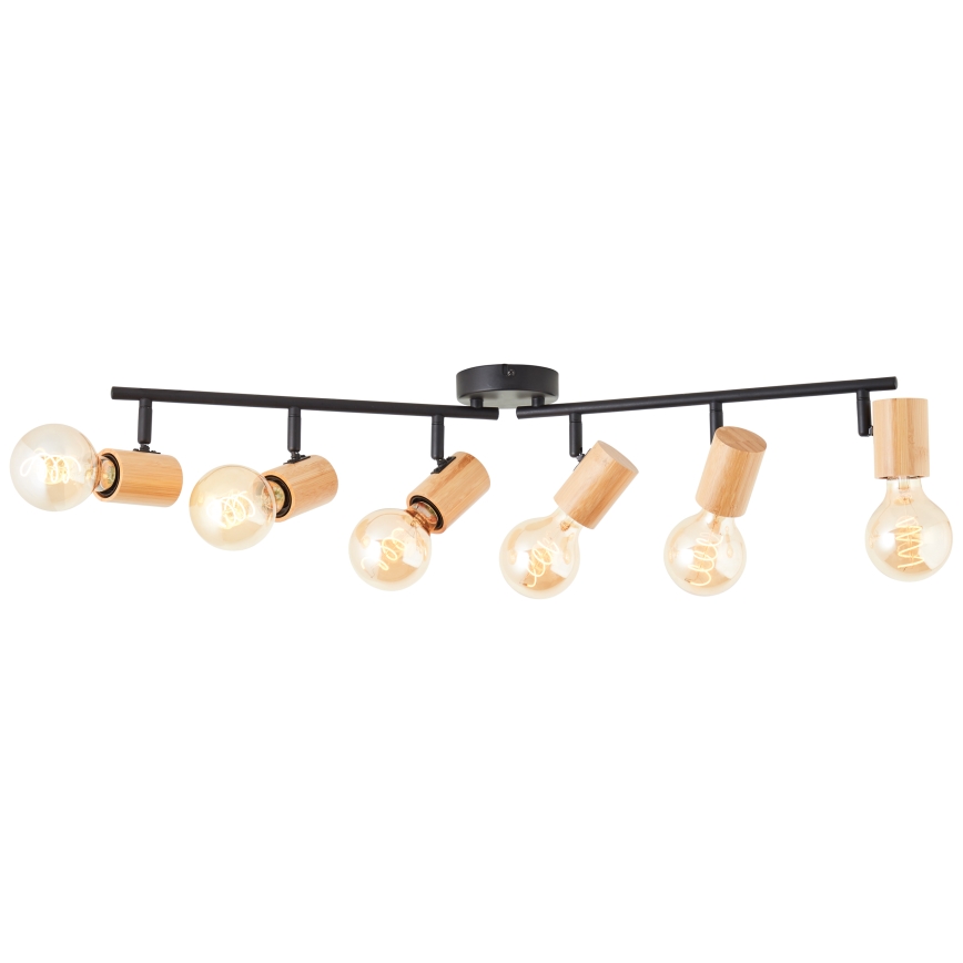 Brilliant - Spotlamp KERRY 6xE27/40W/230V zwart/bamboe