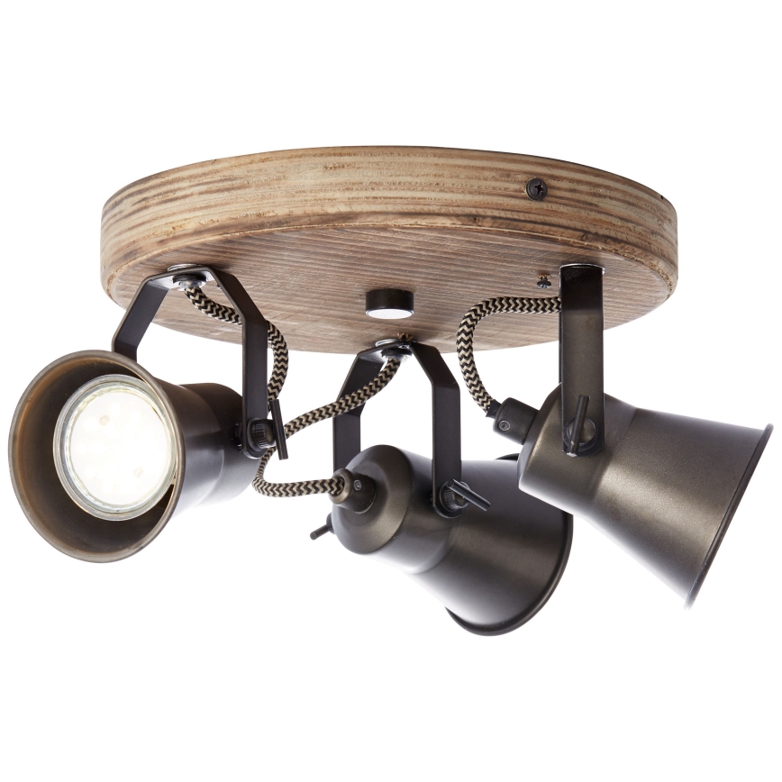 Brilliant - spotlamp SEED 3xGU10/5W/230V zwart/bruin